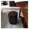 GTEFSWS Trash Cans Garbage Cans, Retro Rattan Trash Can,with Lid Geometric Edge Rubbish Bin,2.1 Gallon Capacity Chinese Style Waste Baskets Recycle view 3