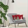 Christmas Tree Snowflake Pillow Covers 18x18 Inch Set of 2, Red Cute Snowman Decorations Outdoor Throw Pillow Covers, Winter Holiday Square Pillowcases for Patio Sofa Couch Bedroom Decorative view 4