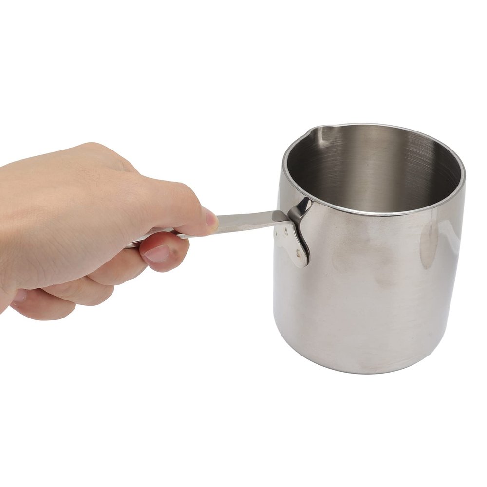 Butter Warmer Pot, Butter Coffee Milk Warmer Three Ply Stainless Steel Butter Warmer Mini Butter Melting Pot with Accurate Scales Hole (900ML)