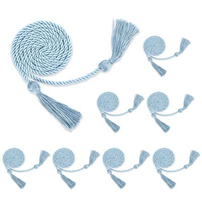 Honor Cords Graduation Cords 8pcs Light Blue Cords Bulk Grad Cords College Graduation Cords Graduation Ropes Cords Graduation Accessories 67" Long Braided Cords for 2026 Graduation Bachelor Gown