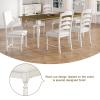 82.7inch Dining Table Set for 6, 7-Piece Wooden Extendable Kitchen Table with 23.6inch Removable Leaf, 4 Serrated Back Chairs and 2 Upholstered Back Dining Chairs for Home, Living Room, Cream+Brown view 2
