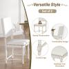 82.7inch Dining Table Set for 6, 7-Piece Wooden Extendable Kitchen Table with 23.6inch Removable Leaf, 4 Serrated Back Chairs and 2 Upholstered Back Dining Chairs for Home, Living Room, Cream+Brown view 4