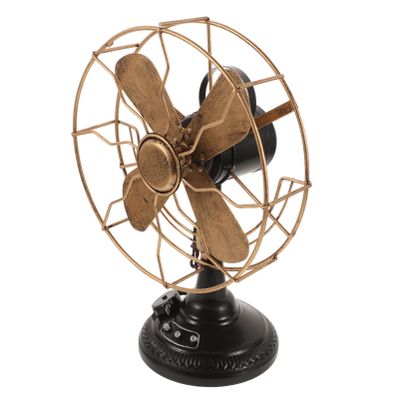 PRETYZOOM Vintage Table Fan Decoration Retro Old Desk Fan Antique Metal Fan Model Decorative Classic Ornament Prop for Home Hotel Office