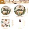 96Pcs How the West Was One Party Decorations 350 GSM Western Cowboy 1st Birthday Plates and Napkins Tableware Set for Boys One Year Old First Rodeo Wild West Party Supplies Serve 24 view 2