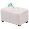 Gavilion Footstool Slipcovers Rectangle, Suede Stretch Ottoman Covers Removable Waterproof Folding Storage Stool Cover for Indoor Living Room,White,X Large view 1