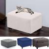 Gavilion Footstool Slipcovers Rectangle, Suede Stretch Ottoman Covers Removable Waterproof Folding Storage Stool Cover for Indoor Living Room,White,X Large view 2