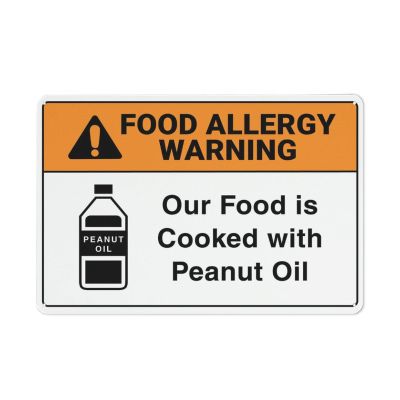 Food Allergy Warning Peanut Oil Sign Safe Sign, Signs Outdoor, 12 X 8 In, Sign For Home, Business, Driveway Alert