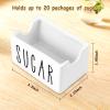 EVELOMO White Ceramic Sugar Packet Holder for Coffee Bar, Sugar Packets Caddy, Sugar Packet Container Packets Dispenser Packet Organizer for Table, Office, Hotel, Restaurant view 2