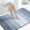 OLANLY Ombre Bath Rug and Shower Curtain, Bath Rug Size 47x32 in Blue and Shower Curtain 72x72 in Blue, 2 Item Bundle view 2