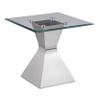 Coaster Home Furnishings Jenny Glass Top Stainless Steel Side End Table Chrome view 1