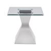 Coaster Home Furnishings Jenny Glass Top Stainless Steel Side End Table Chrome view 4