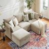 ABCASA 102.6" U Shaped Modular Sectional Sofa, 5 Seater Couch with Storage Ottoman Deep Seat and High Backrest with Removable Cover for Living Room, Apartment - Chenille Beige view 1