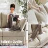 ABCASA 102.6" U Shaped Modular Sectional Sofa, 5 Seater Couch with Storage Ottoman Deep Seat and High Backrest with Removable Cover for Living Room, Apartment - Chenille Beige view 4
