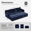 ABCASA 102.6" Luxury Modular Sleeper Sofa Bed 6 Seat Reversible Sectional Couch Deep Seat with Storage Chaises Removable Cover for Living Room, Apartment - Chenille Blue view 2