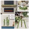 Bynbbur 12Pcs Fake Hanging Plants Artificial Vines, 20" Faux Greenery for Wall Home Room Table Wedding Indoor Outdoor Decoration, Green with Pink view 3