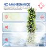 Bynbbur 12Pcs Fake Hanging Plants Artificial Vines, 20" Faux Greenery for Wall Home Room Table Wedding Indoor Outdoor Decoration, Green with Pink view 4