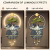 3D Art Wall Decor, Wall Sculptures Hanging Painting Koi Fish Welcoming pine Wall Art Decoration Lamp,Oriental Decor Traditional Chinese Feng Shui Wall Hanging Painting,Wireless remote control view 2