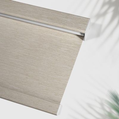 MoDanCeQ Cordless Roller Shades Blackout Blinds for Windows Room Darkening Roller Blinds with Free-Stop System, UV Protection Window Shades Window Blinds for Home and Office, Beige, 57" W x 68" H