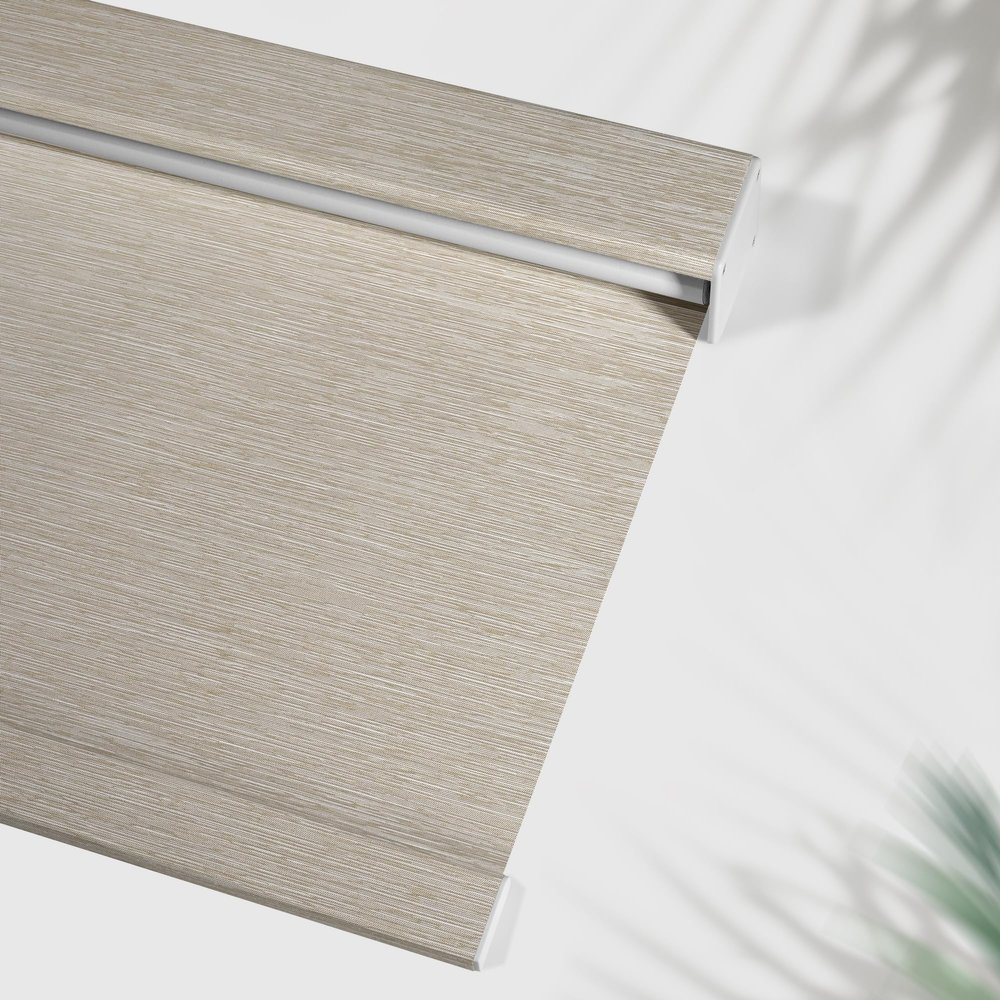 MoDanCeQ Cordless Roller Shades Blackout Blinds for Windows Room Darkening Roller Blinds with Free-Stop System, UV Protection Window Shades Window Blinds for Home and Office, Beige, 57" W x 68" H