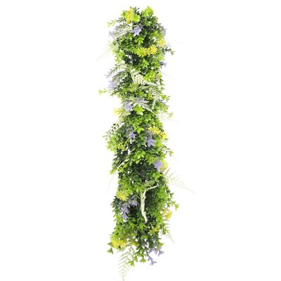 Bynbbur 3Pcs Fake Hanging Plants Artificial Vines, 20" Faux Greenery for Wall Home Room Table Wedding Indoor Outdoor Decoration, Light Green with Lavender