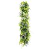 Bynbbur 3Pcs Fake Hanging Plants Artificial Vines, 20" Faux Greenery for Wall Home Room Table Wedding Indoor Outdoor Decoration, Light Green with Lavender view 1
