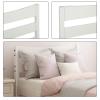 CIGEGE Modern Wooden Minimalist Curved headboard Footboard and Wooden slats Supported Double Wooden Platform Bed White view 3
