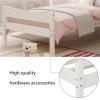 CIGEGE Modern Wooden Minimalist Curved headboard Footboard and Wooden slats Supported Double Wooden Platform Bed White view 4