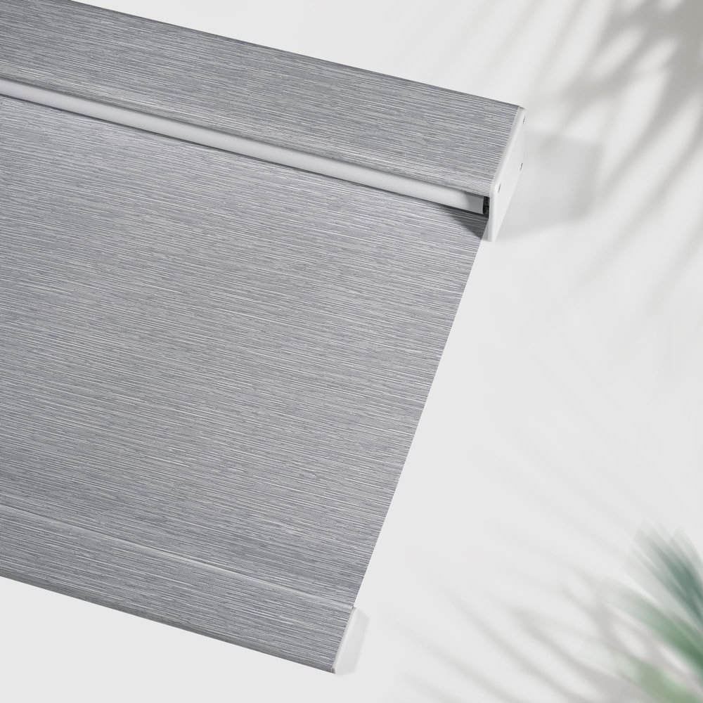 MoDanCeQ Cordless Roller Shades Blackout Blinds for Windows Room Darkening Roller Blinds with Free-Stop System, UV Protection Window Shades Window Blinds for Home and Office, Gray, 57" W x 68" H