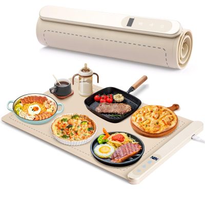 Fuloon Rollable & Portable Electric Warming Tray,Upgreaded Graphene Heating Food Warming Mat with Overload Protection and Storage Bag Made of Premium Silicone