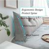 Eoieov Large Bolster Triangular Wedge Pillow Queen Size Body Positioners Support Reading Backrest Pillow for Headboard Day Bed Bunk Bed with Removable Cover,Aqua,59 * 8 * 20in view 3