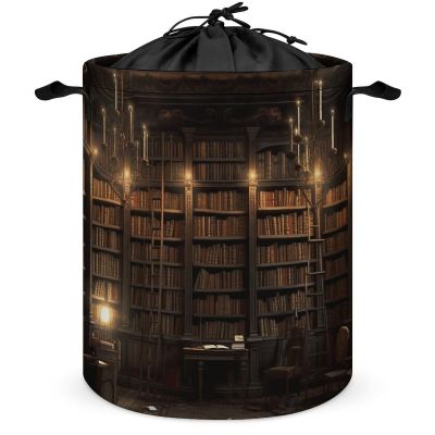 Book Room Mysterious Library Laundry Basket Laundry Hamper Large Storage Basket Waterproof Collapsible Clothes Organizer Basket Clothes Hamper for Clothes Toys