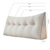 Eoieov Wedge Pillows Headboard Beige 39 * 20 * 8in Reading Pillow Backrest Pillows for Sitting Up in Bed Rest Large Triangle Bolster Cushion Velvet Daybed Pillow Lumbar Support Leg Positioning Pillow view 2