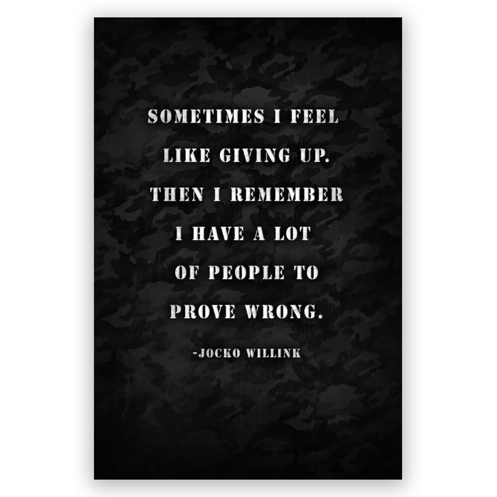 Inspirational Phrases Wall Art Prints Jocko Willink Poster Motivational Sayings Quote Poster Positive Decoration for Teens Adults Living Room Office 24x36in Unframed
