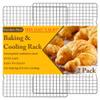 2PCS Cooling Racks for Cooking and Baking -11.65''x16.85''Heavy Duty Stainless Steel Wire Rack for Baking, Grilling, Roasting - Oven & Dishwasher Safe - Fits Half Sheet PanSilver view 1