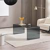 AKNHD-WY Glass Coffee Table 100cm50cm40cm Rectangular Coffee Table with Spacious Transparent Desktop Coffee Table(Size:100cm/39.9",Color:Black) view 2