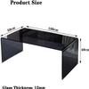 AKNHD-WY Glass Coffee Table 100cm50cm40cm Rectangular Coffee Table with Spacious Transparent Desktop Coffee Table(Size:100cm/39.9",Color:Black) view 3