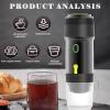 APLUSH Portable Coffee Maker,60Ml Electric Wireless Espresso Coffee Machine for Coffee Capsule/Powder,Travel Coffee Maker for Camping Travel Hiking Office,Green view 2