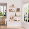 Heimlove Picture Ledge Shelf,24 inch Long Floating Shelves for Wall Set of 4,Picture Shelf with Lip for Wall Decor,Living Room,Bedroom,Bookshelf,Nursery,Perfume,Oak Color view 4