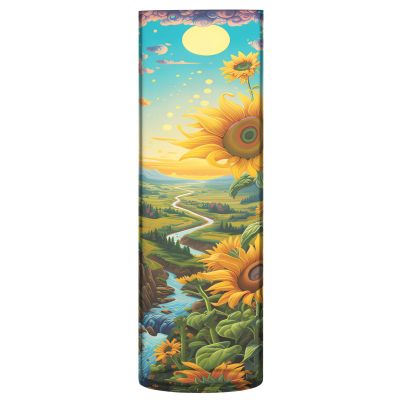 ALAZA Sunflower Landscape Sky Vase for Flowers 3.9" W x 11.8" H Cylinder Vases for Centerpieces Home Office Decor Storage Container