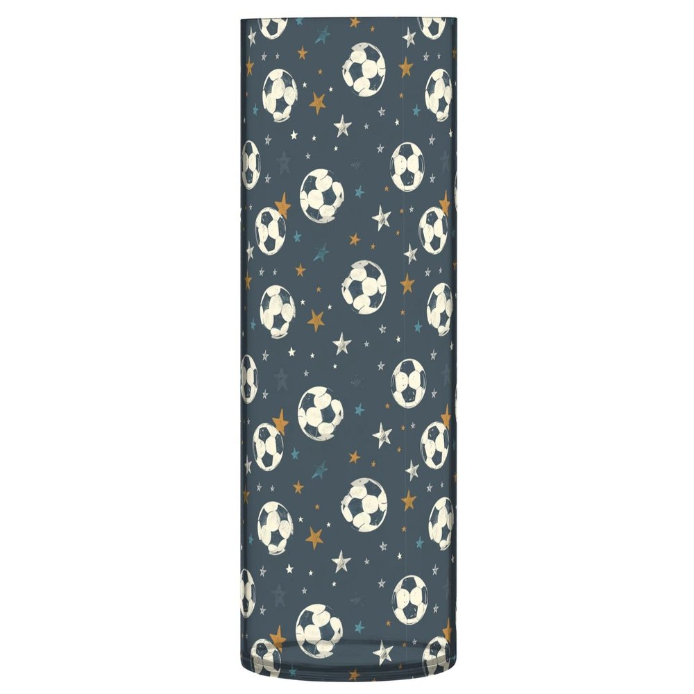ALAZA Soccer Ball Star Navy Blue Vase for Flowers 3.9" W x 11.8" H Cylinder Vases for Centerpieces Home Office Decor Storage Container