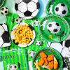 Potchen 180 Pcs Soccer Party Plates and Napkins 7'' and 9'' Soccer Decorations Football Paper Disposable Football Party Supplies Tableware Set for Sports Birthday Serve 60 view 2