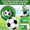 Potchen 180 Pcs Soccer Party Plates and Napkins 7'' and 9'' Soccer Decorations Football Paper Disposable Football Party Supplies Tableware Set for Sports Birthday Serve 60 view 4