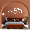 OM Metal Wall Art, Metal OM Decor, Zen Yoga Room Decor, OM Symbol Metal Wall Art, Yoga Wall Decor, Namaste Metal Wall Art, Yoga Lover Gift, Spiritual Gifts, Metal Wall Decor (White, 48"x20" | 121x51cm) view 1