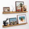 Fun Memories Picture Ledge Shelf, 36 Inch Floating Shelves Set of 2, Nursery Book Shelves for Toys Storage, Kids Bookshelf Wall Mounted for Wall Decor Books Photo Frames, Oak view 1