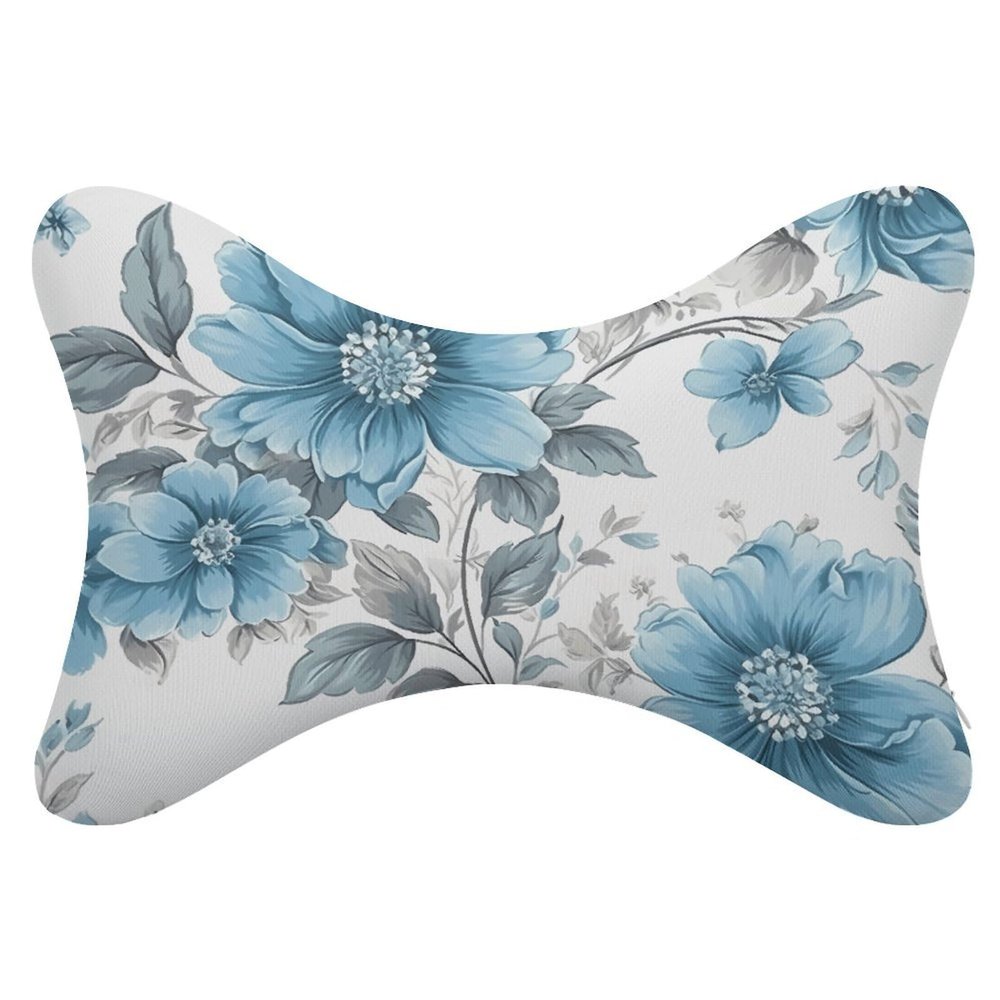 BTCOWZRV Hand Drawn Simple Flowers Car Neck Pillow Set of 2 Ultra Comfortable Car Headrest Pillow for Driving Soft Car Neck Support Pillow, Memory Foam and Breathable Removable Cover