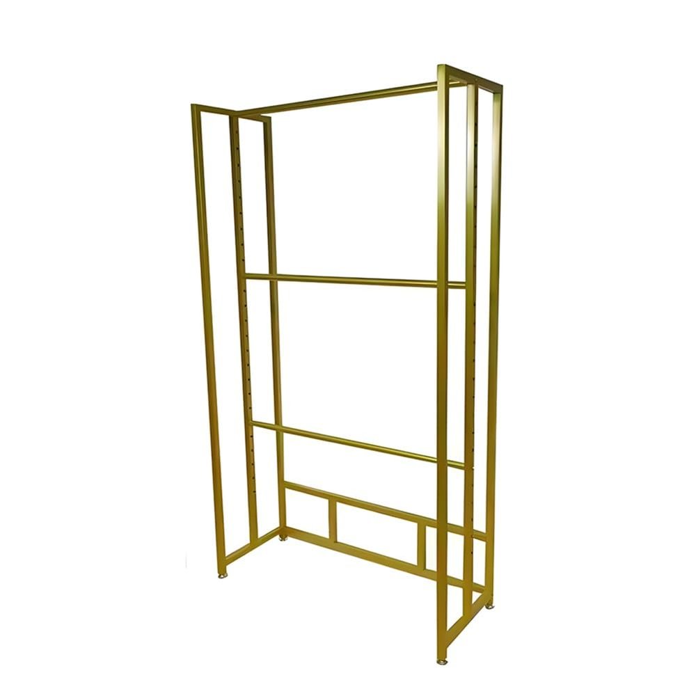 GRRICEPL Commercial Fabric Display Rack, Standing Carpets Rack, Floor-Standing Metal Organizer Holder for Quilts/Fabric Samples/Bed Sheets/Towels/Silk Scarves(Gold-A,120x40x180cm)