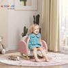 Qaba Kids Rocking Chair, Princess Crown Toddler Chair, Children's Armchair Rocker with Rainbow Backrest for Bedroom, Playroom, Pink view 2