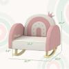 Qaba Kids Rocking Chair, Princess Crown Toddler Chair, Children's Armchair Rocker with Rainbow Backrest for Bedroom, Playroom, Pink view 3