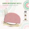 Qaba Kids Rocking Chair, Princess Crown Toddler Chair, Children's Armchair Rocker with Rainbow Backrest for Bedroom, Playroom, Pink view 4