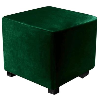 ZYANLING Stretch Velvet Ottoman Slipcover Square Stool Cover Elastic for 38 X 38 X 38 cm Foldable Storage Box Seat Chest Cube Footrest